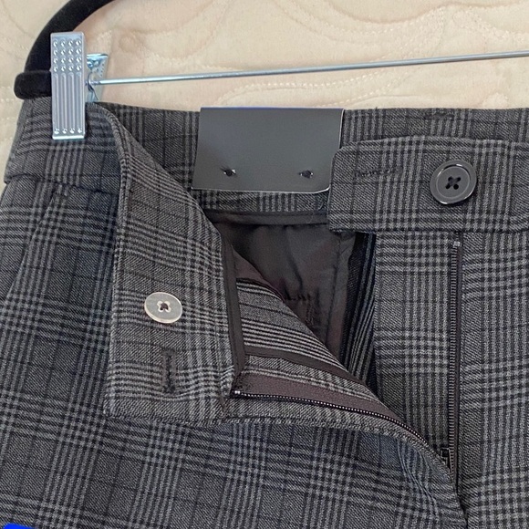 NEW Hilary Radley Gray Plaid Dress Pants Straight Leg Trousers - Picture 6 of 13